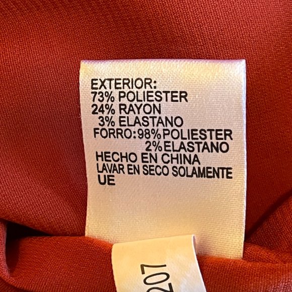 EUC Gianni Bini long sleeve dress w/ruffles, burnt orange, sz 8 - Picture 15 of 15